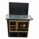 Ver imagem 1 de Fogão a Lenha Gabinete Luxo Nº 1 Chapa de Alumínio Preto com Dourado Se Fornotop