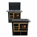Ver imagem 3 de Fogão a Lenha Gabinete Luxo Nº 1 Chapa de Alumínio Preto com Dourado Se Fornotop
