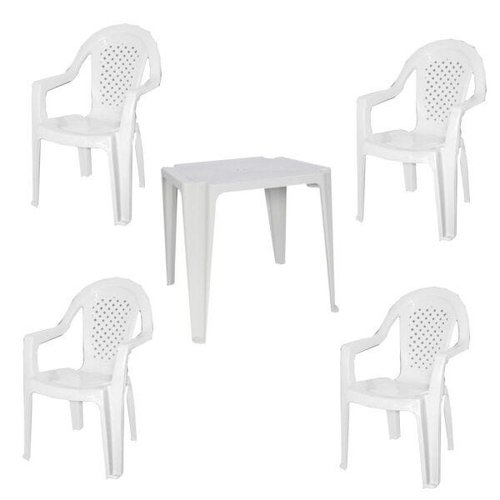 Conjunto 1 Mesa e 4 Cadeiras De Plastico - Elo Solução