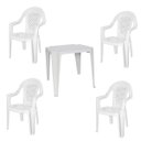 Ver imagem 1 de Conjunto de Mesa 4 Cadeiras Plastico Inovar Cestaplus Branca