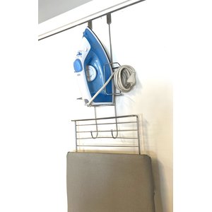 Suporte Ferro de Passar Porta Tabua de Passar Cromado Organizador sem Furo