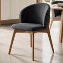 Ver imagem 4 de Cadeira de Jantar e Estar Living Estofada Mia L02 Linho Chumbo - Lyam Decor