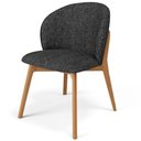 Ver imagem 1 de Cadeira de Jantar e Estar Living Estofada Mia L02 Linho Chumbo - Lyam Decor