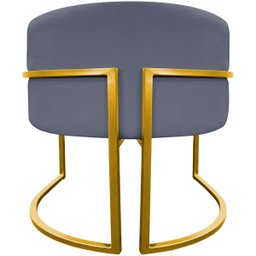 Poltrona Decorativa Para Sala Recepção Escritório Luna Suede Base de Ferro Dourada - 5