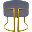 Ver imagem 5 de Poltrona Decorativa Para Sala Recepção Escritório Luna Suede Base de Ferro Dourada