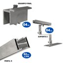 Ver imagem 2 de Kit Estrutura Suporte Fixador 2,20m Para 01 Placa Painel Solar Alumínio e Inox | Telha Cerâmica Cime