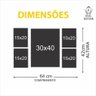 CONJUNTO KIT 5 QUADROS DECORATIVOS BEGE E MARROM PLANTAS COSTA DO MARFIM - 2
