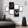 CONJUNTO KIT 6 QUADROS DECORATIVOS PRETO E BRANCO FLORAL HOPE - 1