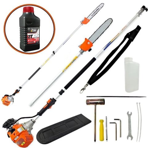 Moto Podador a Gasolina Vulcan Vp3300l C/ Extensao P/ Podador de Galhos Altos 2,90m + Oleo Toyama 2t