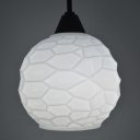 Ver imagem 3 de Luminária Pendente Globo em Vidro Opalino Craquelado