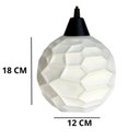 Ver imagem 4 de Luminária Pendente Globo em Vidro Opalino Craquelado