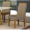 Ver imagem 5 de Mesa Lorena 1,60 Freijó/decor Tampo Off C/vidro 6 Cadeiras