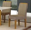 Ver imagem 5 de Mesa Lorena 1,60 Freijó/decor Tampo Off C/vidro 6 Cadeiras