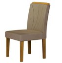 Ver imagem 4 de Mesa Lorena 1,60 Freijó/decor Tampo Off C/vidro 6 Cadeiras