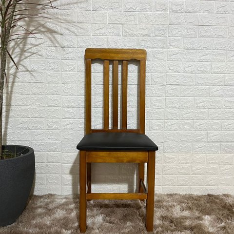 Cadeira Fixa Estofada Colonial Madeira Maciça:mel