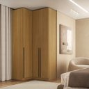 Ver imagem 1 de Guarda Roupa de Canto Reto 3 Portas Mdf Altezza Trend Belmax:freijó