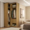 Ver imagem 3 de Guarda Roupa de Canto Reto 3 Portas Mdf Altezza Trend Belmax:freijó