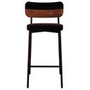 Ver imagem 5 de Banqueta Alta Bar Estofada Ella M25 Linho Preto/whisky - Mpozenato