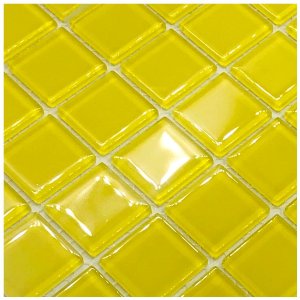 Pastilhas de Vidro Amarela Brilhante 30x30cm