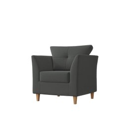 Kit Sofá Namoradeira e 02 Poltronas para Sala Decorativa Isis Suede Cinza Visan Estofados - 4