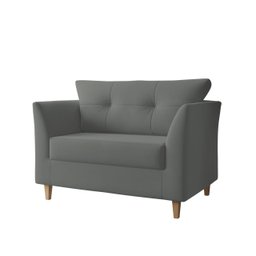 Kit Sofá Namoradeira e 02 Poltronas para Sala Decorativa Isis Suede Cinza Visan Estofados - 2