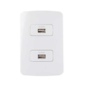 Ver imagem 1 de Conjunto 2 Tomada Carregador USB 1A Bivolt 4x2 B3 MarGirius