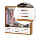 Ver imagem 5 de Guarda-roupa Solteiro Denver 6 Portas 6 Gavetas Cinamomo/branco - Carioca Móveis