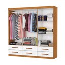 Ver imagem 3 de Guarda-roupa Solteiro Denver 6 Portas 6 Gavetas Cinamomo/branco - Carioca Móveis