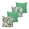 Kit 4 Capas Almofadas decorativas Folhagens Verde 45x45cm - 1