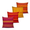 Kit 4 Capas Almofadas Etnicas Tons Laranja Vermelho 45x45cm - 1