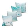 Kit 4 Capas Almofadas Pinturas Paisagens Neve 45x45cm - 1