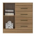 Ver imagem 3 de Cômoda Sapateira 4290 01 Porta 04 Gavetas Montevidéu Amendola Touch Demóbile