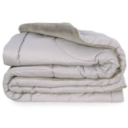 Edredom Casal Europa Dupla Face Plush/Malha Trend Alaska 220x240cm - 1