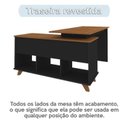 Ver mais imagens de Kit Home Office Completo Escrivaninha Mesa Escritório em L Gold com Gaveteiro Preto/Freijó Artany