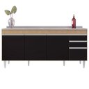 Ver imagem 7 de Balcão Gabinete com Pia 180cm Dallas Castanho/preto - Lumil Lumil Móveis