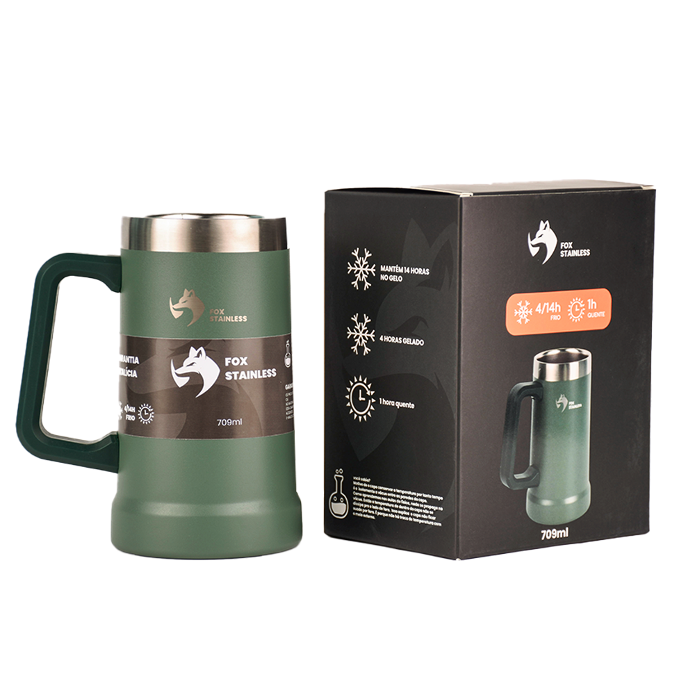 Caneca Térmica Quente e Frio 709ml Verde - Fox Stainless - 4