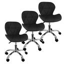 Ver imagem 1 de Kit 3 Cadeiras Slim Office Estofada Base Giratória Cromado 