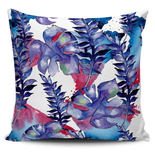 Kit 4 Almofadas Folhagens Azul e Rosa 45x45cm - 2