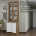 Ver imagem 5 de Kit Balcão + Cristaleira 70cm Rustic Branco Veludo Lux Madesa 01 Rustic Branco