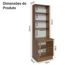 Ver mais imagens de Kit Balcão + Cristaleira 70cm Rustic Branco Veludo Lux Madesa 01 Rustic Branco