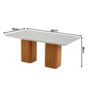 Ver imagem 3 de Conjunto: Mesa Sala Jantar Maldivas C/ Tampo Madeirado C/ Vidro Canto Curvo 180x90cm e 6 Cadeiras
