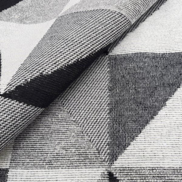 Tapete Sala Antiderrapante Jacquard Moderno 132x300cm Preto Casa Dona - 3
