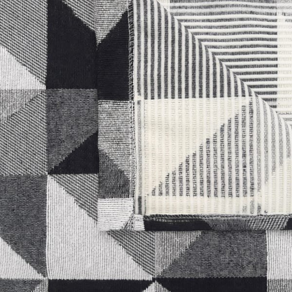 Tapete Sala Antiderrapante Jacquard Moderno 132x300cm Preto Casa Dona - 2