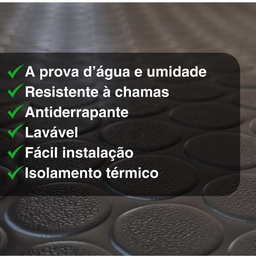 Piso Relevo Moeda 1mm Pvc Emborrachado Antiderrapante 1x7 Cor:moeda Preto - 4