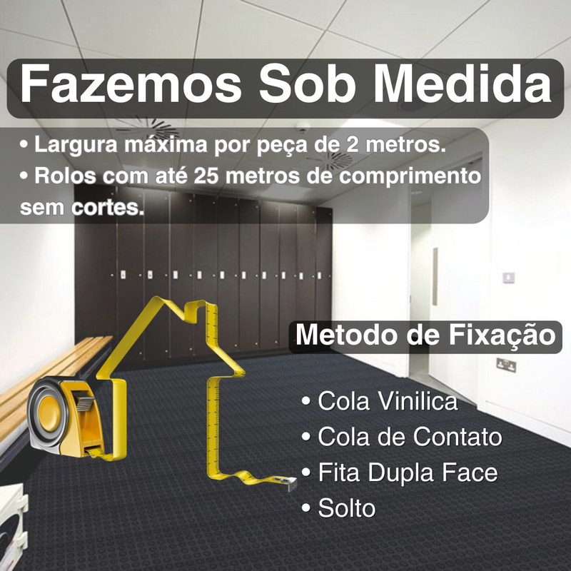 Piso Relevo Moeda 1mm Pvc Emborrachado Antiderrapante 1x7 Cor:moeda Preto - 6