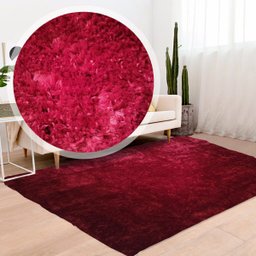 Tapete para Sala e Quarto Felpudo Cronos Casa Dona 200x250cm Vermelho - 2