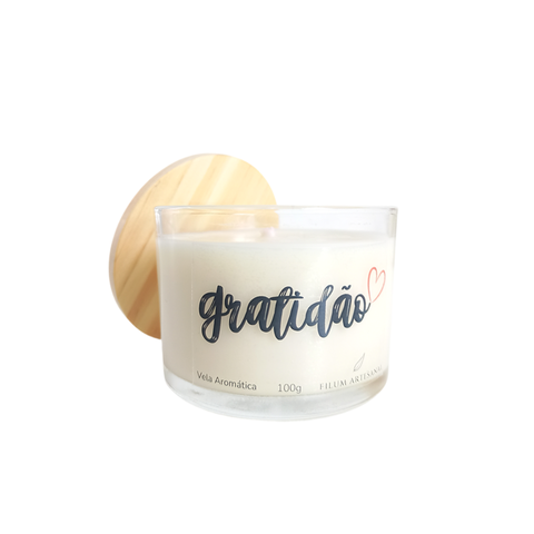 Vela Aromática Perfumada Gratidão Presente Criativo - 100g