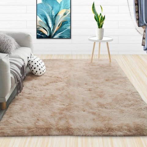Tapete para Sala e Quarto Felpudo Cronos Casa Dona 100x150cm Caramelo