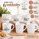Ver imagem 3 de Jogo 6 Canecas de Porcelana 150ml Mini Corações e Frases Preto e Dourado Prime
