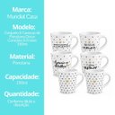 Ver imagem 7 de Jogo 6 Canecas de Porcelana 150ml Mini Corações e Frases Preto e Dourado Prime